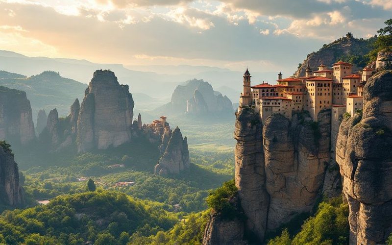 Monasterios de Meteora sobre pilares de roca, Grecia